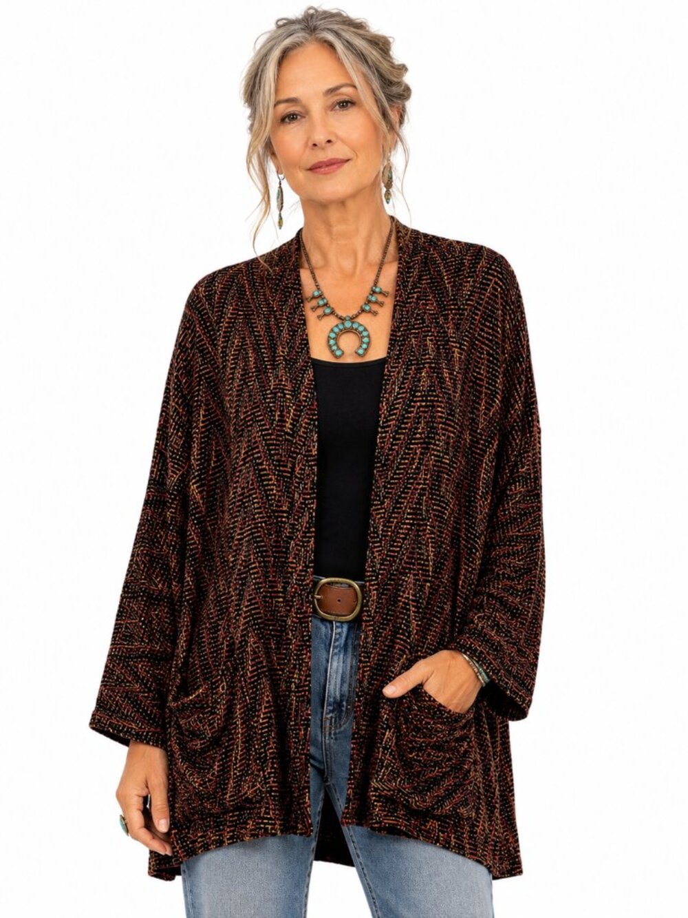 Barbara Holloway Adobe Jewel Jacket NWT Handwoven Chenille Artisan Wearable Art